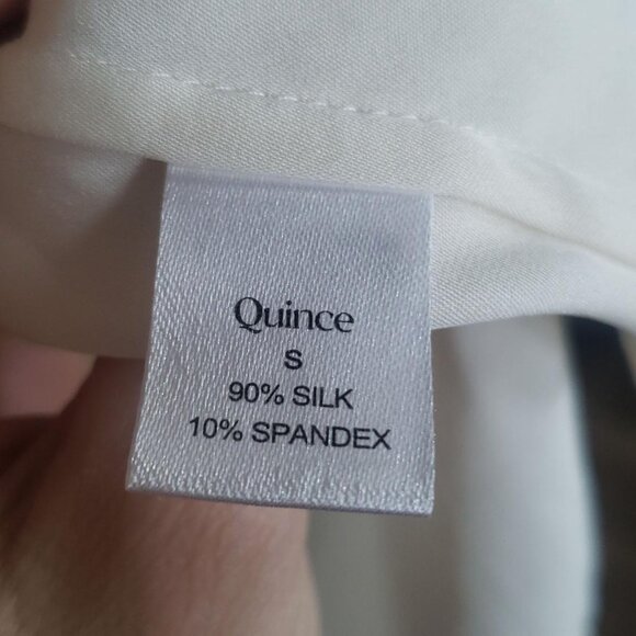 Quince Ivory Washable Stretch Silk Notch Collar Blouse - Picture 4 of 4